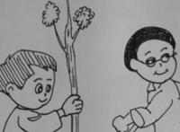植树儿童画 简笔画
