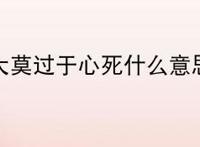 哀大莫过于心死什么意思？