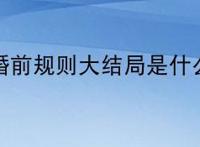 离婚前规则大结局是什么？