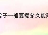 生粽子一般要煮多久能熟？