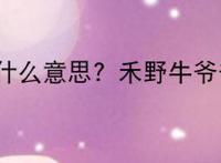 禾野牛爷爷是什么意思？禾野牛爷爷是什么角色