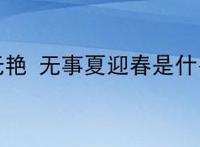 有事钟无艳 无事夏迎春是什么意思？