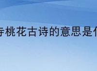大理寺桃花古诗的意思是什么？