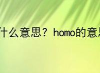 homo是什么意思？homo的意思解释