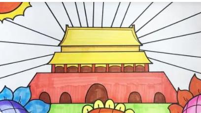 国庆主题绘画作品