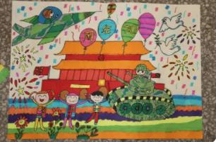 国庆主题绘画作品