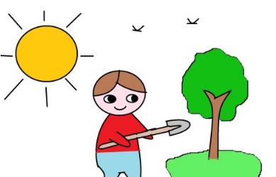 植树节画画简单又漂亮的画四年级