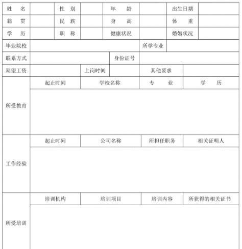 应聘登记表怎么填写