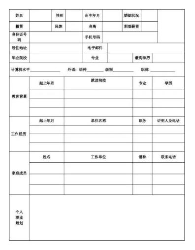 应聘登记表怎么填写