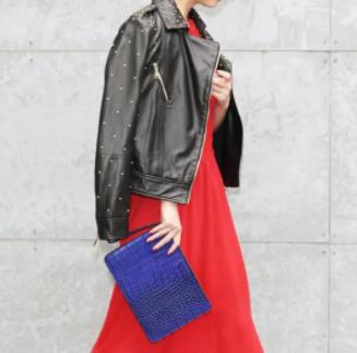 红色连衣裙搭配图片外套