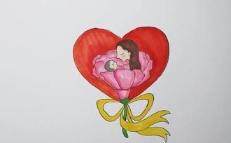 母亲节简单漂亮的画