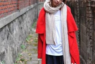 短款毛线围巾的各种围法图解