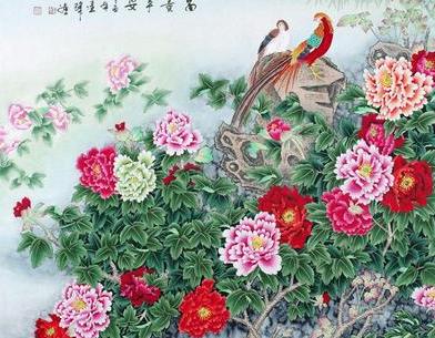 国画牡丹风水