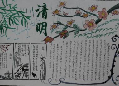 清明节手抄报简单又漂亮一年级