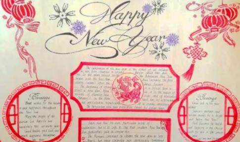 关于春节的英语手抄报图片简单又漂亮