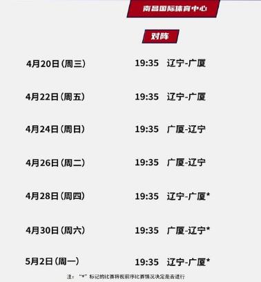 2021-2022赛季CBA总决赛时间安排