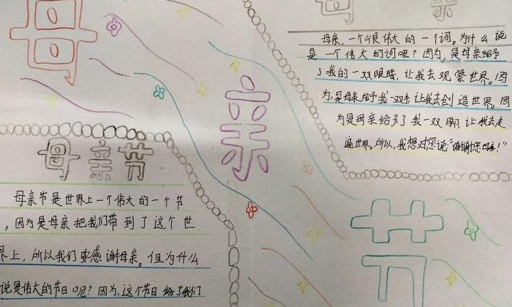 母亲节手抄报简单好画字少