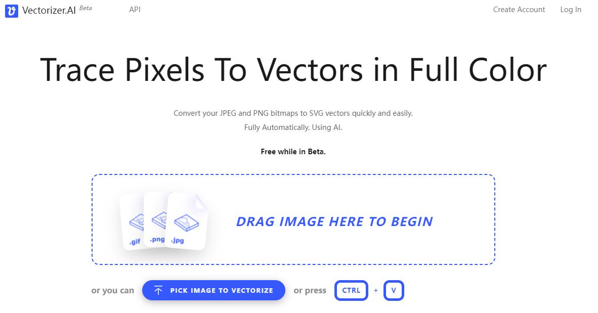 Vectorizer.AI – 免费将JPG和PNG图片转换为SVG矢量图