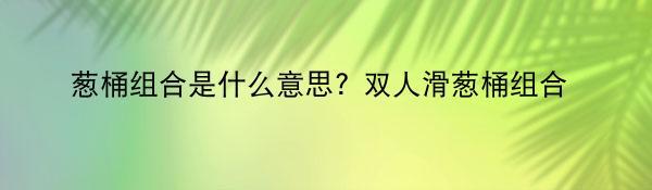 葱桶组合是什么意思? 双人滑葱桶组合