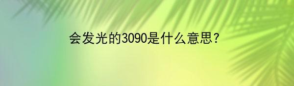 会发光的3090是什么意思?