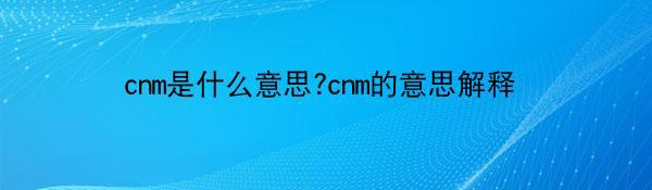 cnm是什么意思?cnm的意思解释