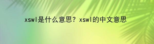 xswl是什么意思? xswl的中文意思