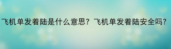 飞机单发着陆是什么意思？飞机单发着陆安全吗？