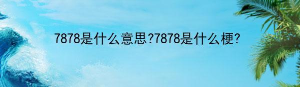 7878是什么意思?7878是什么梗?