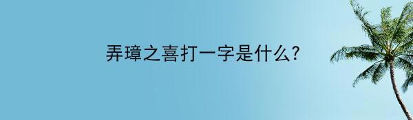 弄璋之喜打一字是什么？