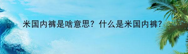 米国内裤是啥意思？什么是米国内裤？