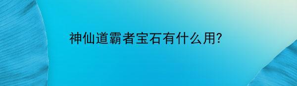 神仙道霸者宝石有什么用？