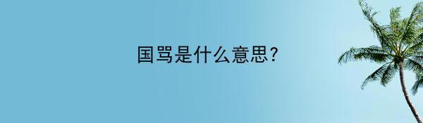 国骂是什么意思?