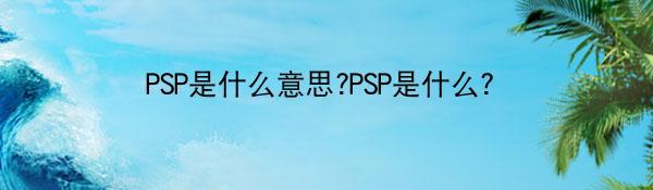 PSP是什么意思?PSP是什么？