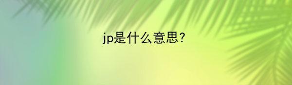 jp是什么意思?