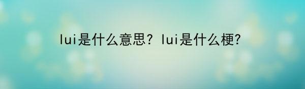 lui是什么意思? lui是什么梗？