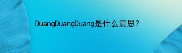 DuangDuangDuang是什么意思?