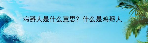 鸡掰人是什么意思? 什么是鸡掰人