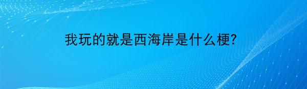 我玩的就是西海岸是什么梗?