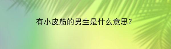 有小皮筋的男生是什么意思?