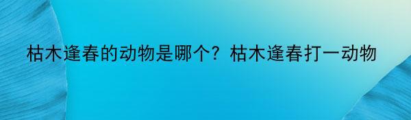 枯木逢春的动物是哪个？枯木逢春打一动物