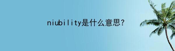 niubility是什么意思?