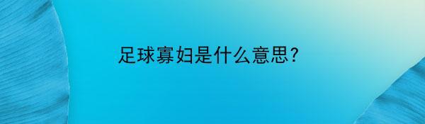 足球寡妇是什么意思?