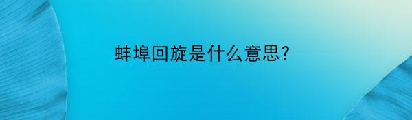 蚌埠回旋是什么意思?