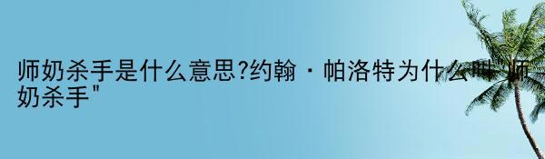 师奶杀手是什么意思?约翰•帕洛特为什么叫“师奶杀手”