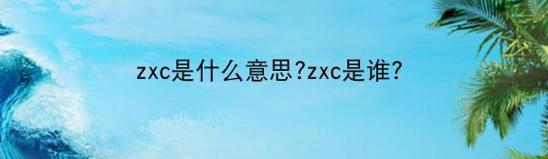 zxc是什么意思?zxc是谁?