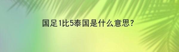 国足1比5泰国是什么意思?