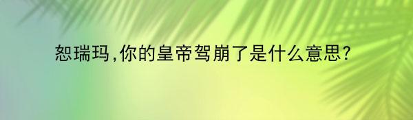 恕瑞玛,你的皇帝驾崩了是什么意思？