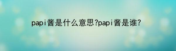 papi酱是什么意思?papi酱是谁？