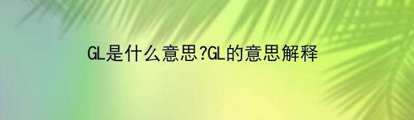 GL是什么意思?GL的意思解释