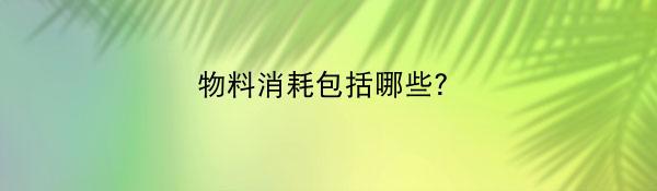 物料消耗包括哪些？